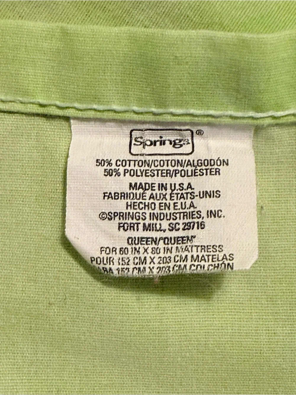 White & Green Fabric Curtain Panels